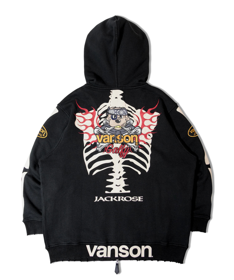 JACKROSE(ジャックローズ) |【VANSON×GALFY×JACKROSE】骨犬 Zip Hoodie(MENS)