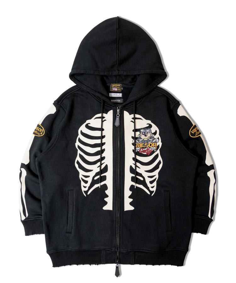 JACKROSE(ジャックローズ) |【VANSON×GALFY×JACKROSE】骨犬 Zip Hoodie(MENS)