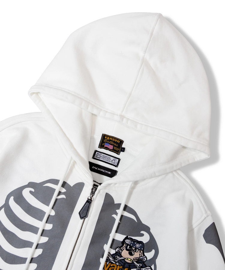 JACKROSE(ジャックローズ) |【VANSON×GALFY×JACKROSE】骨犬 Zip Hoodie(MENS)
