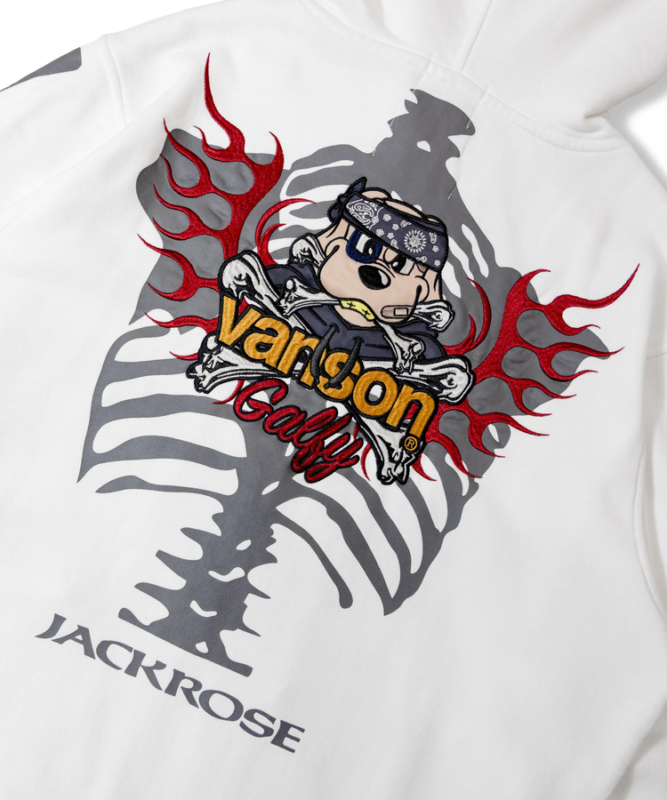 JACKROSE(ジャックローズ) |【VANSON×GALFY×JACKROSE】骨犬 Zip Hoodie(MENS)