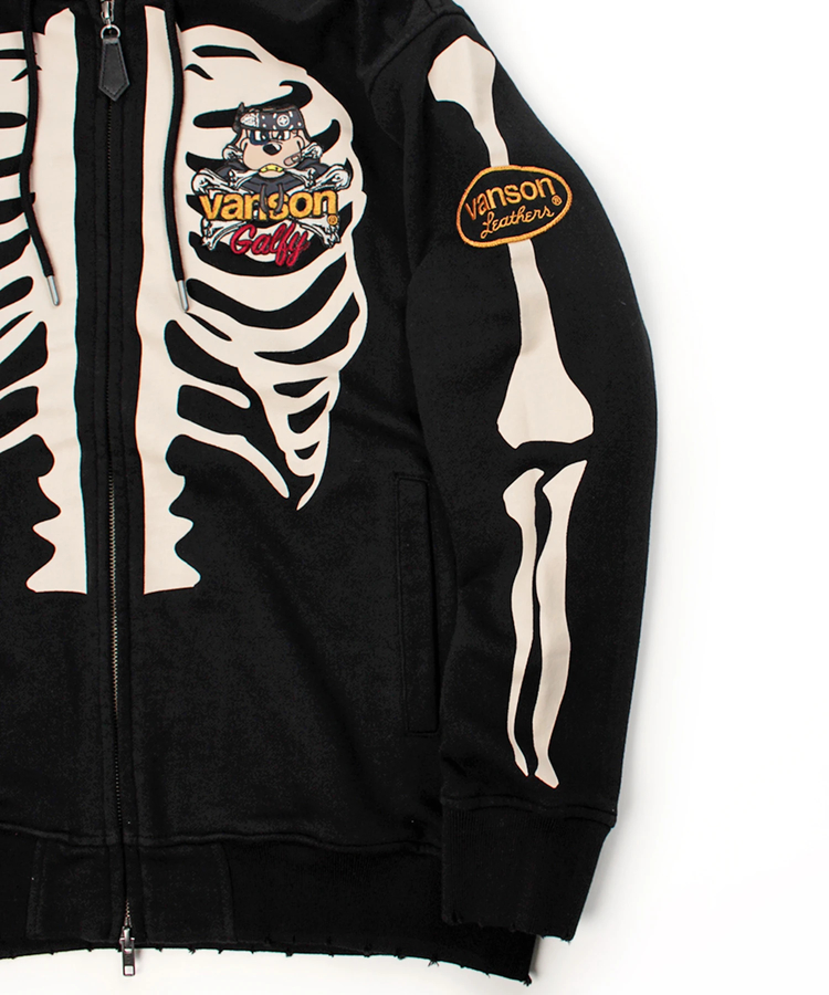 JACKROSE(ジャックローズ) |【VANSON×GALFY×JACKROSE】骨犬 Zip Hoodie(MENS)