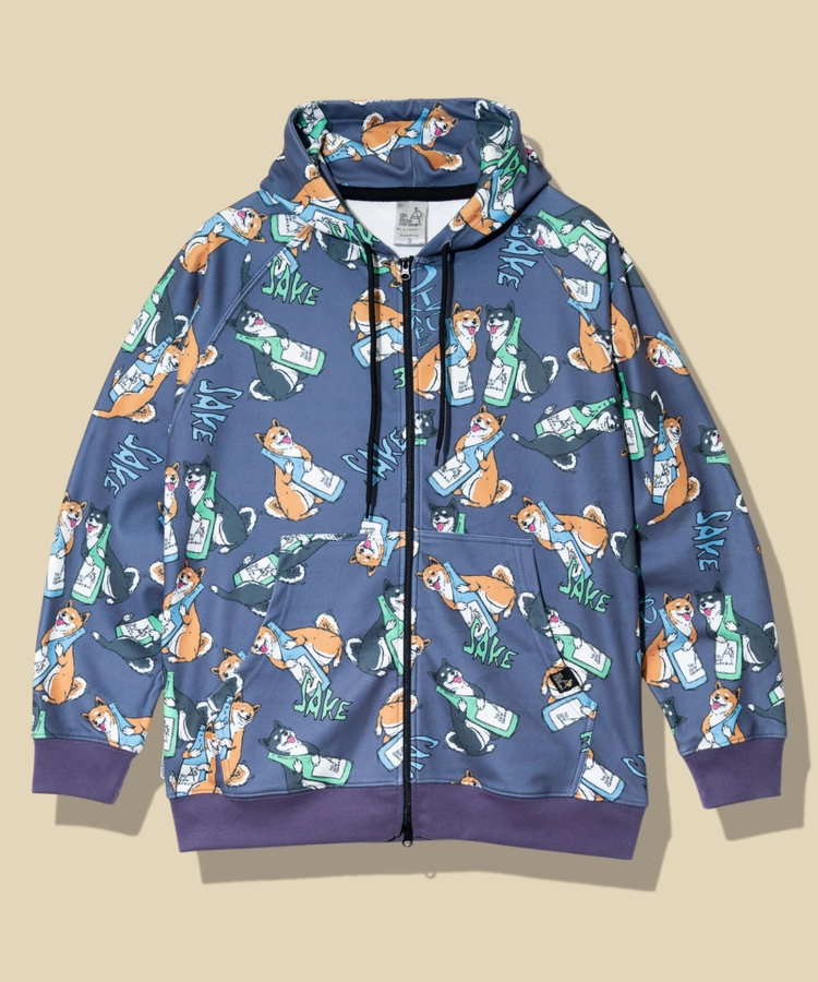 go slow caravan(ゴースローキャラバン) |寝るまで気持ちいい総柄スムースZIPフーディー (MENS)