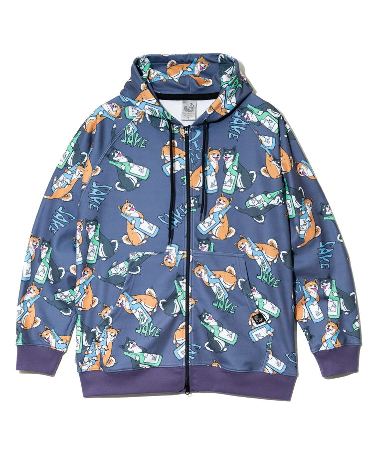 go slow caravan(ゴースローキャラバン) |寝るまで気持ちいい総柄スムースZIPフーディー (MENS)