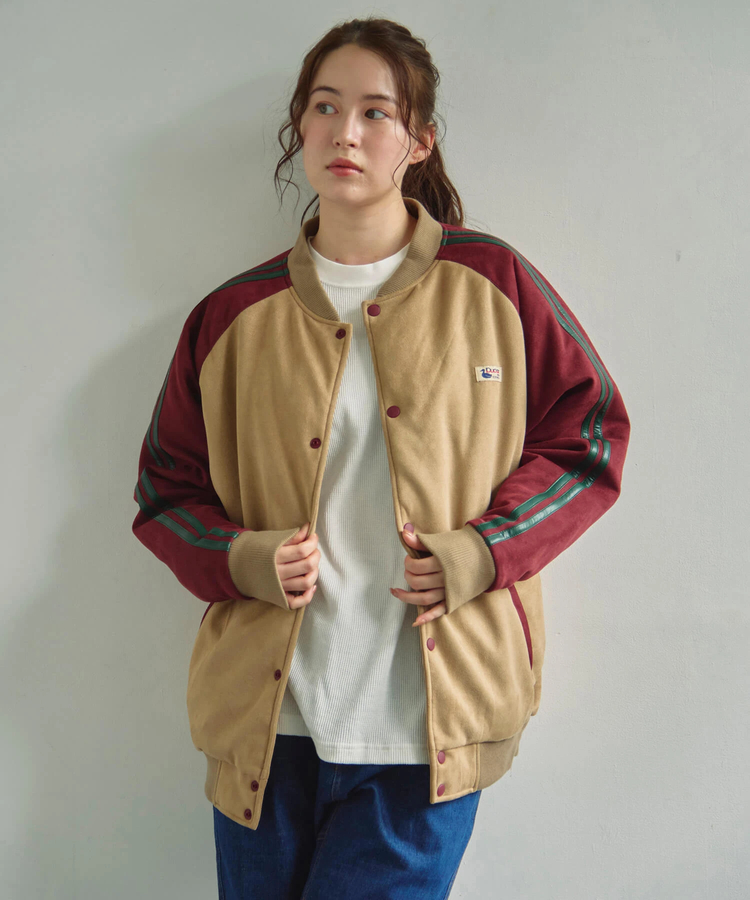 go slow caravan(ゴースローキャラバン) |DUCKSTER/ダックスター スエード/レザー調コンビ スタジアムジャケット (MENS)