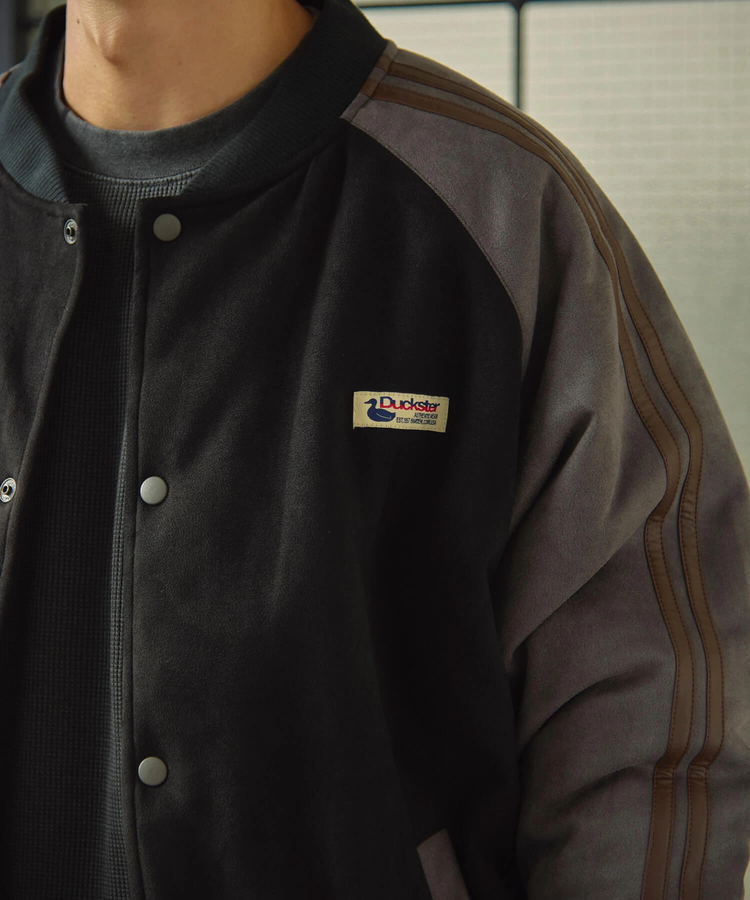 go slow caravan(ゴースローキャラバン) |DUCKSTER/ダックスター スエード/レザー調コンビ スタジアムジャケット (MENS)