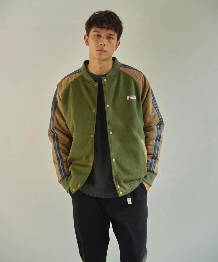 go slow caravan(ゴースローキャラバン) |DUCKSTER/ダックスター スエード/レザー調コンビ スタジアムジャケット (MENS)