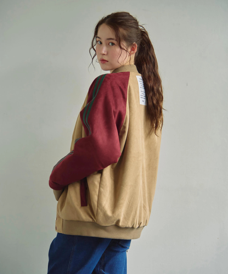 go slow caravan(ゴースローキャラバン) |DUCKSTER/ダックスター スエード/レザー調コンビ スタジアムジャケット (MENS)