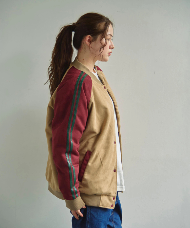 go slow caravan(ゴースローキャラバン) |DUCKSTER/ダックスター スエード/レザー調コンビ スタジアムジャケット (MENS)