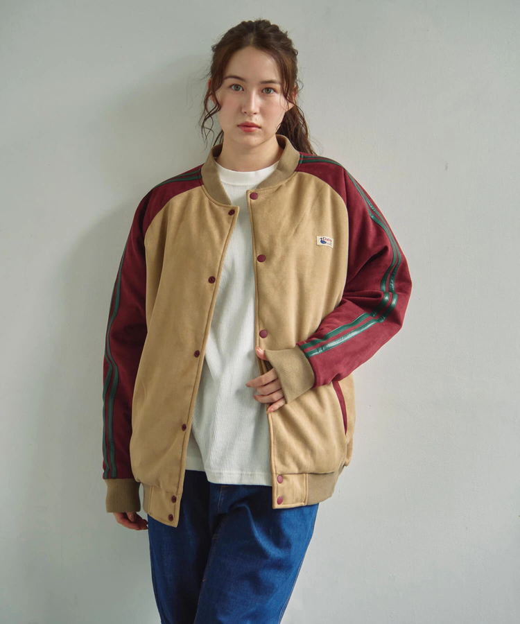go slow caravan(ゴースローキャラバン) |DUCKSTER/ダックスター スエード/レザー調コンビ スタジアムジャケット (MENS)