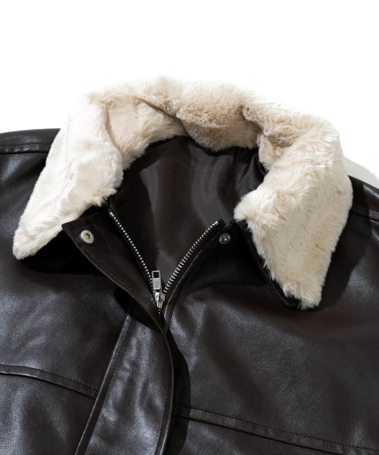 go slow caravan(ゴースローキャラバン) |Fun Fashion Future/ファンファッションフューチャー ティペット付きフェイクレザーブルゾン (WOMENS)