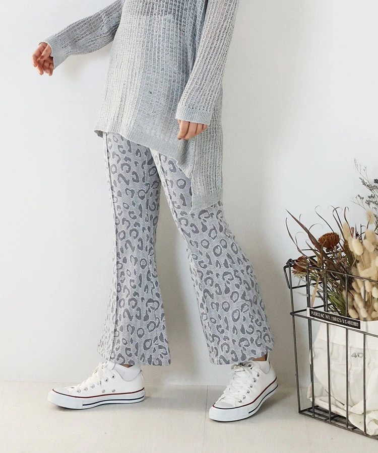 JACKROSE(ジャックローズ) |ARL ヒョウ柄ジャガードフレアーパンツ(WOMENS)