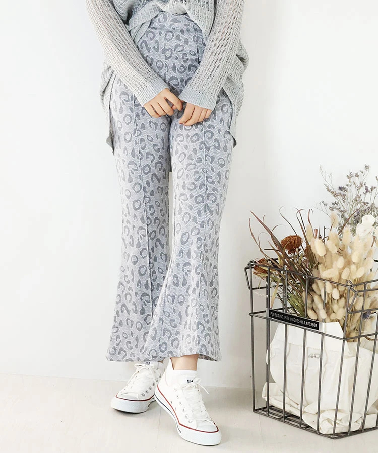 JACKROSE(ジャックローズ) |ARL ヒョウ柄ジャガードフレアーパンツ(WOMENS)