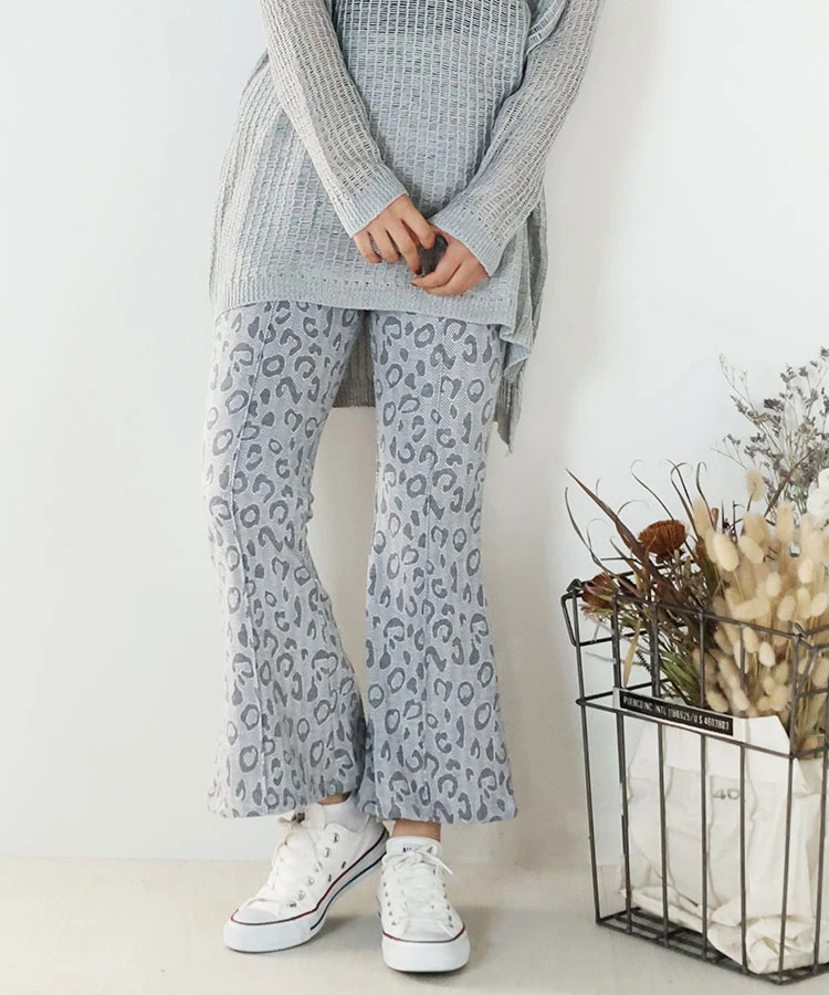 JACKROSE(ジャックローズ) |ARL ヒョウ柄ジャガードフレアーパンツ(WOMENS)