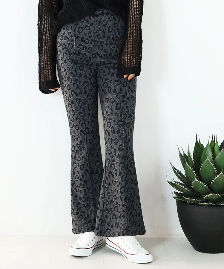 JACKROSE(ジャックローズ) |ARL ヒョウ柄ジャガードフレアーパンツ(WOMENS)