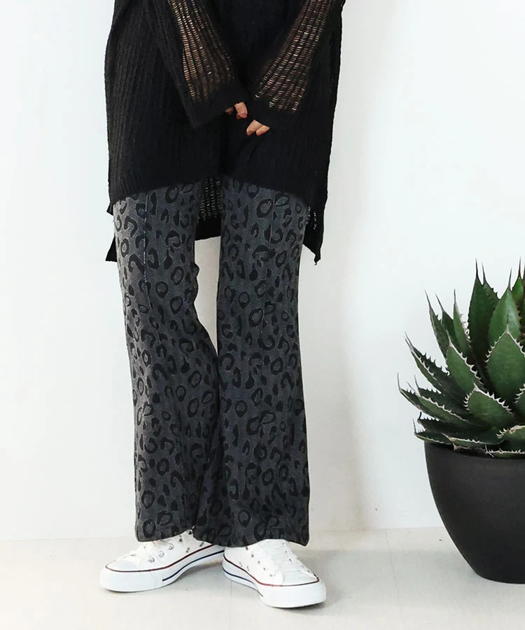 JACKROSE(ジャックローズ) |ARL ヒョウ柄ジャガードフレアーパンツ(WOMENS)