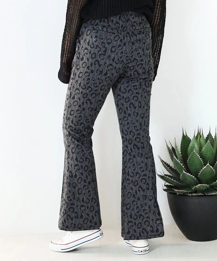 JACKROSE(ジャックローズ) |ARL ヒョウ柄ジャガードフレアーパンツ(WOMENS)