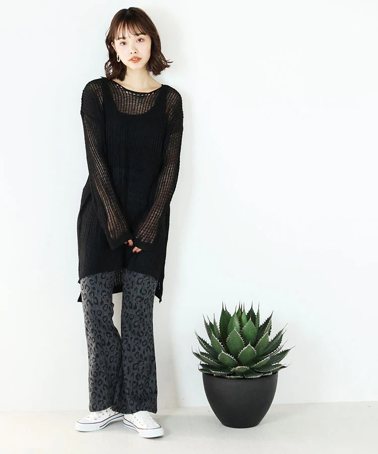 JACKROSE(ジャックローズ) |ARL ヒョウ柄ジャガードフレアーパンツ(WOMENS)