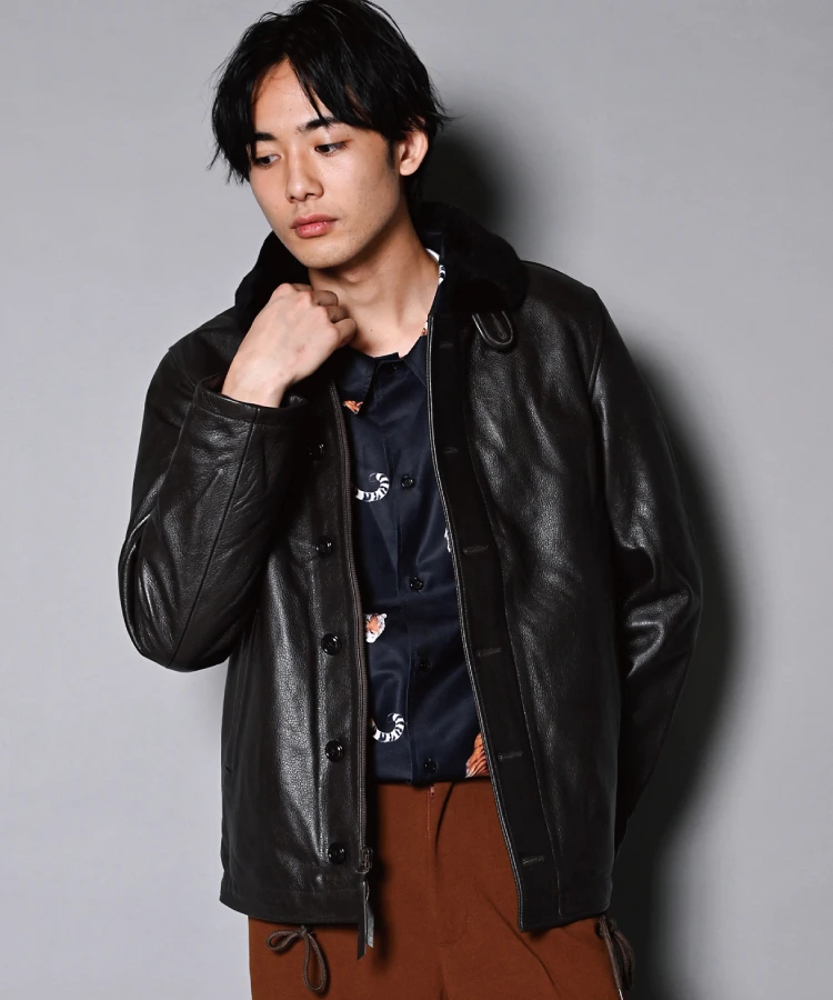 JACKROSE(ジャックローズ) |HOUSTON/ヒューストン N-1 DECK LEATHER JACKET