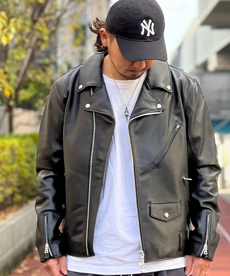 THE ROLLING STONES×JACKROSE】LAMB LEATHER W RIDERS｜ファッション ...