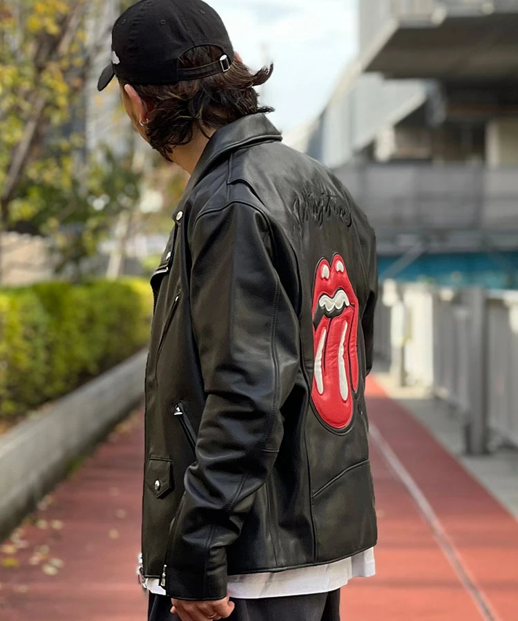 THE ROLLING STONES×JACKROSE】LAMB LEATHER W RIDERS｜ファッション