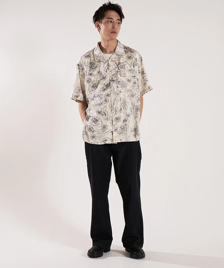 JACKROSE(ジャックローズ) |JE-FLOWER SATIN S/S SHIRT