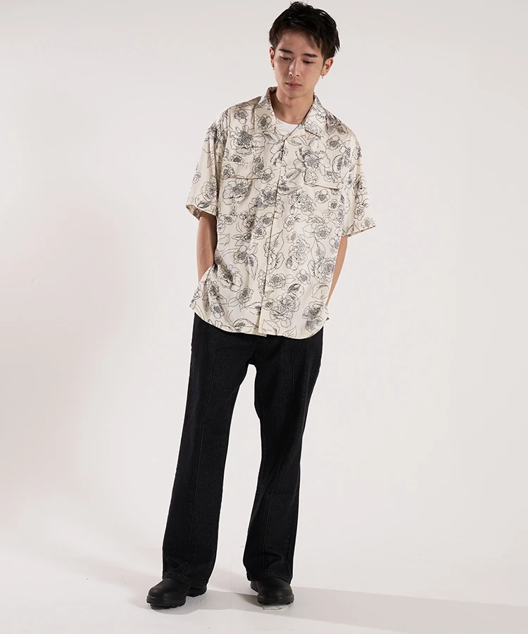 JACKROSE(ジャックローズ) |JE-FLOWER SATIN S/S SHIRT