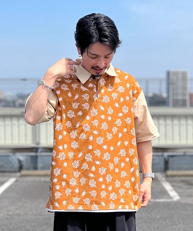 JE-総柄ROSE POLO｜ファッション通販 SANKO BAZAAR（サンコーバザール）