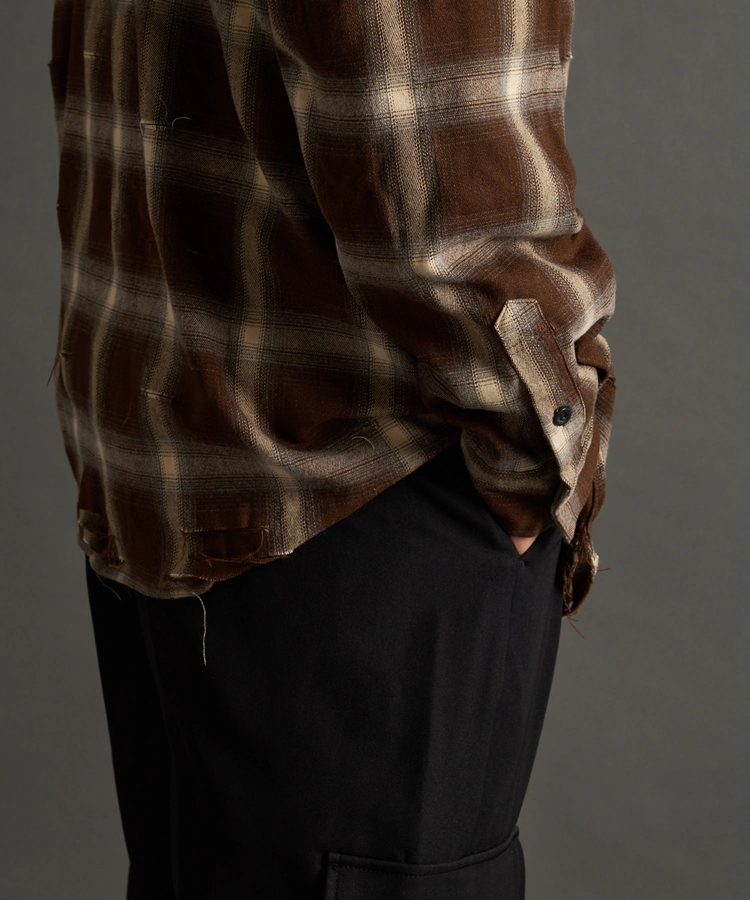 JACKROSE(ジャックローズ) |JE-OMBRE CHECK DAMAGE LS SHIRT