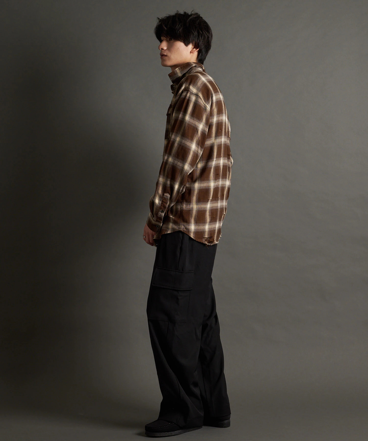 JACKROSE(ジャックローズ) |JE-OMBRE CHECK DAMAGE LS SHIRT