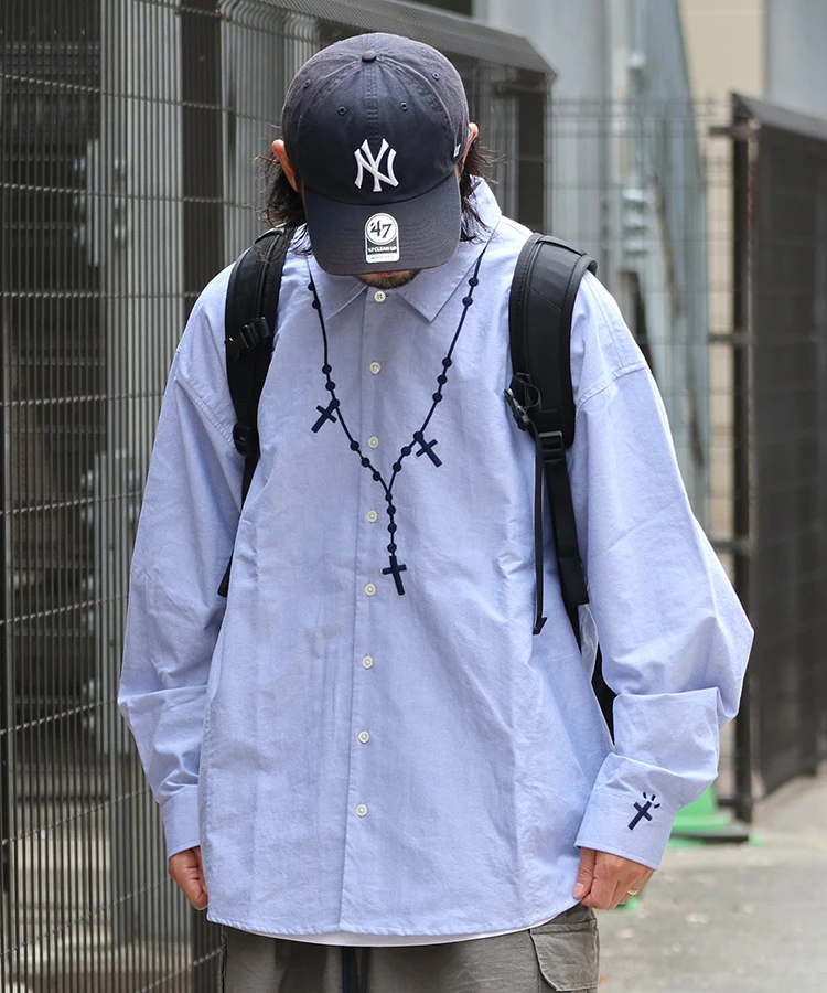 JACKROSE(ジャックローズ) |JE-ロザリオ刺繍 LS SHIRT(MENS)