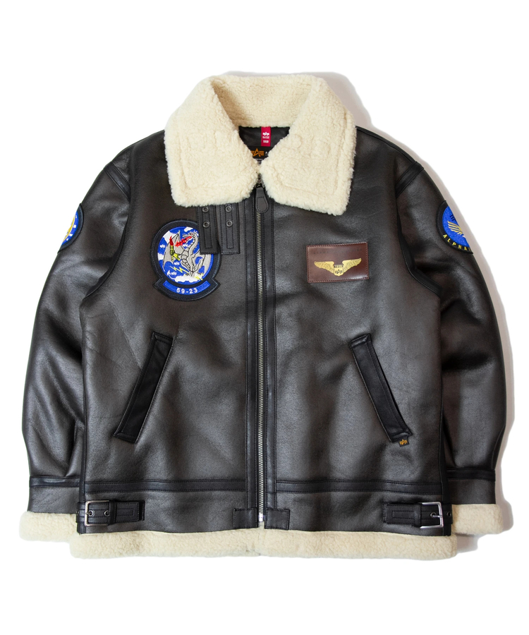 【初回限定】 B-3 ALPHA/アルファ-PATCHED FAKE JACKET(MENS MOUNTON ジャケット・アウター