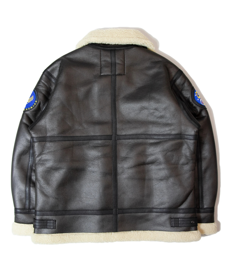 ALPHA/アルファ-PATCHED B-3 FAKE MOUNTON JACKET(MENS