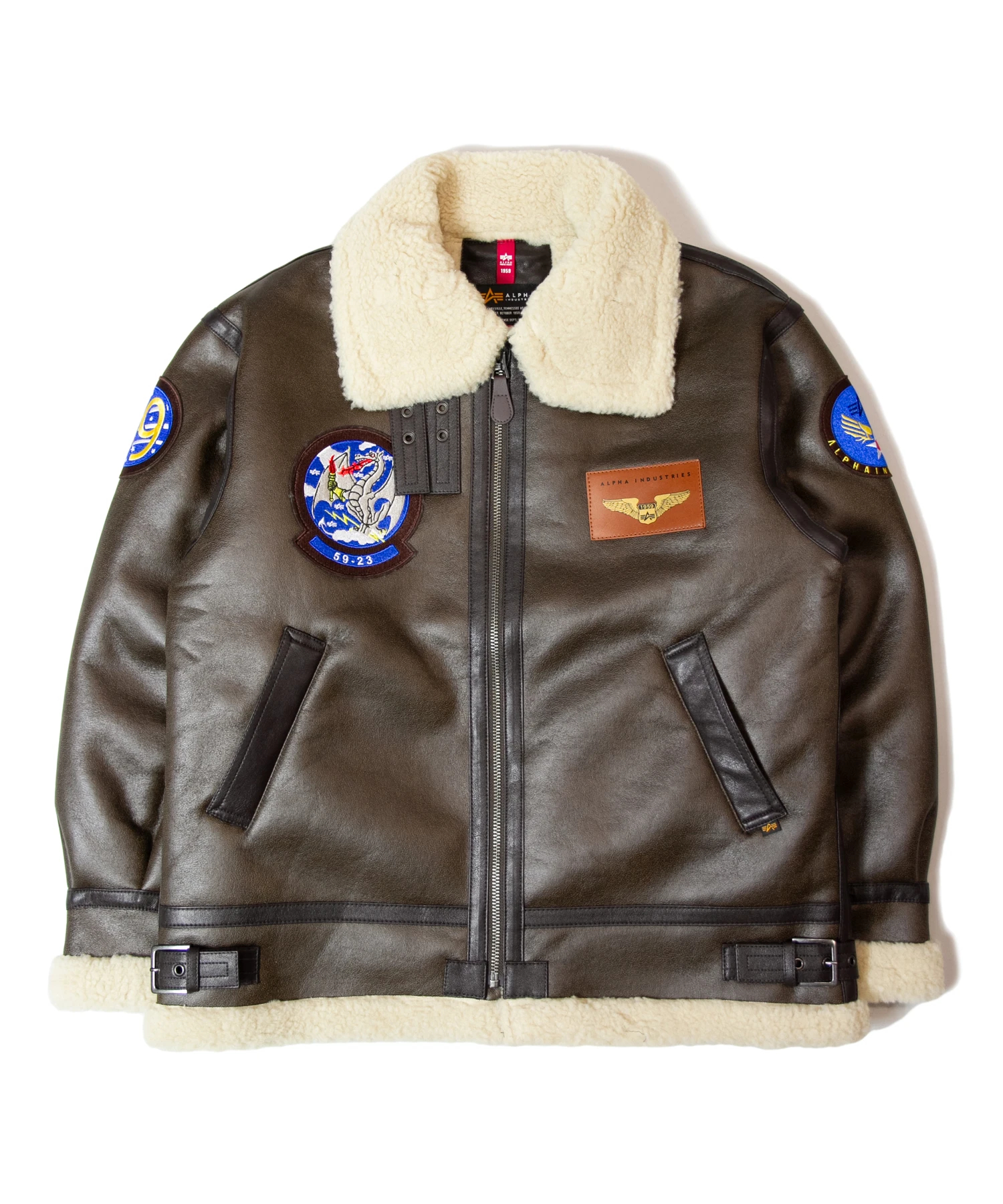 ALPHA/アルファ-PATCHED B-3 FAKE MOUNTON JACKET(MENS