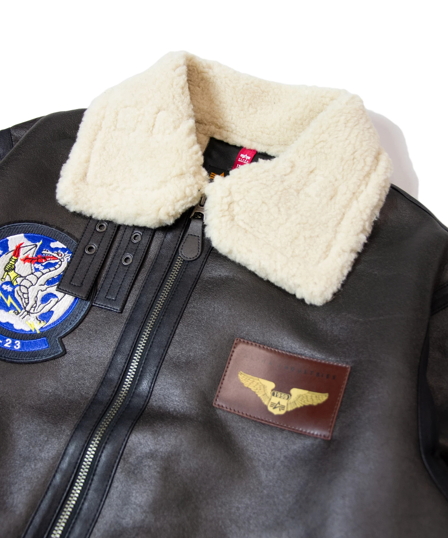 卸売 ALPHA/アルファ-PATCHED B-3 JACKET(MENS MOUNTON FAKE ジャケット・アウター