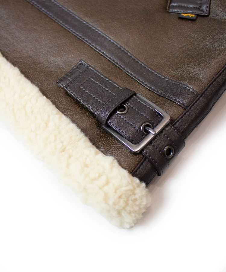 ALPHA/アルファ-PATCHED B-3 FAKE MOUNTON JACKET(MENS ALPHA/アルファ-PATCHED B-3 FAKE MOUNTON JACKET(MENS