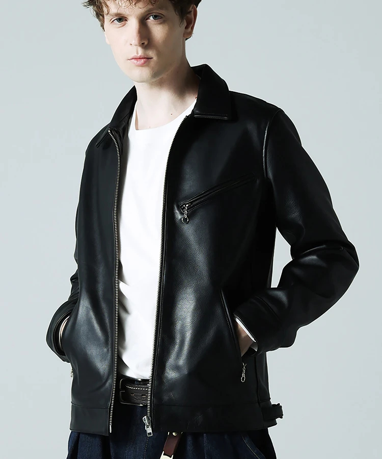 JE COW OIL LEATHER TRACKER JACKET(MENS)｜ファッション通販 SANKO BAZAAR（サンコーバザール）