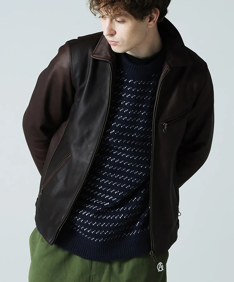 JE COW OIL LEATHER TRACKER JACKET｜ファッション通販 SANKO BAZAAR