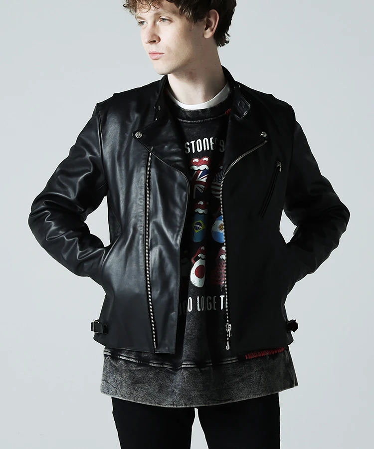 THE ROLLING STONES×JACKROSE】COW LEATHER SD RIDERS｜ファッション 