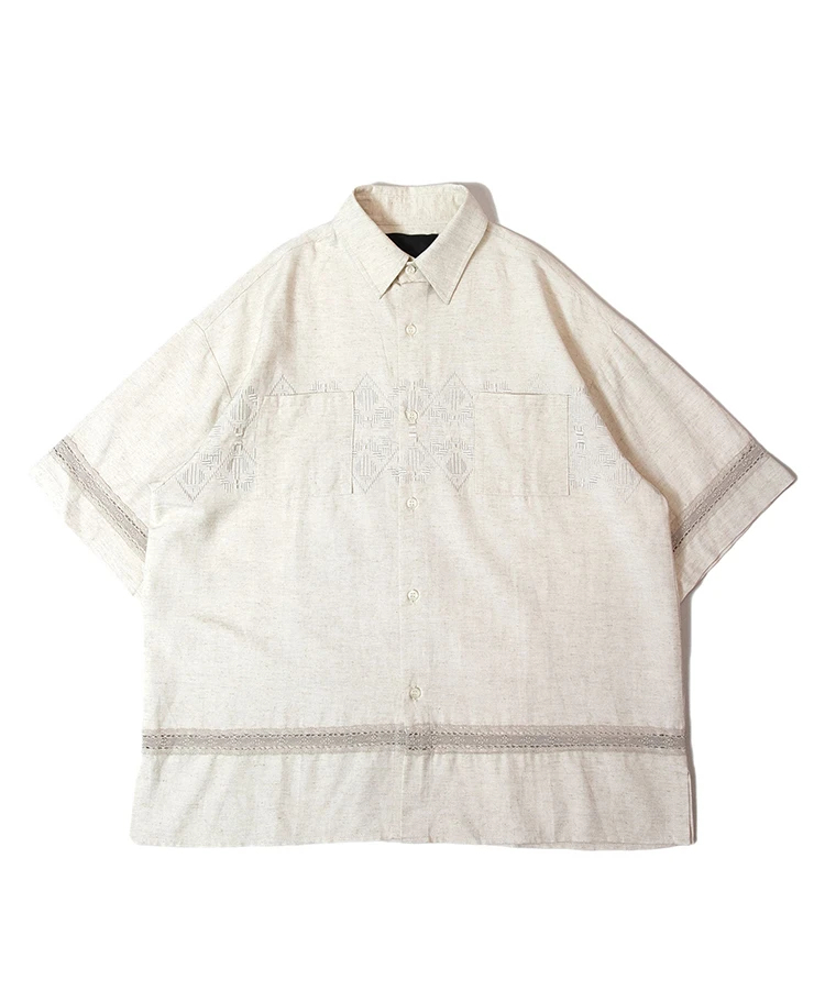 JACKROSE(ジャックローズ) |JE-LINEN 刺繍 RACE TAPE S/S SHIRT *セットアップ対応(MENS)