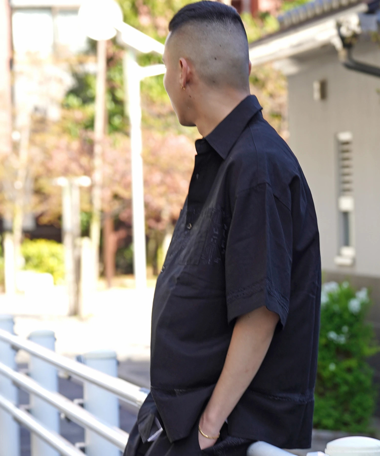 JACKROSE(ジャックローズ) |JE-LINEN 刺繍 RACE TAPE S/S SHIRT *セットアップ対応(MENS)
