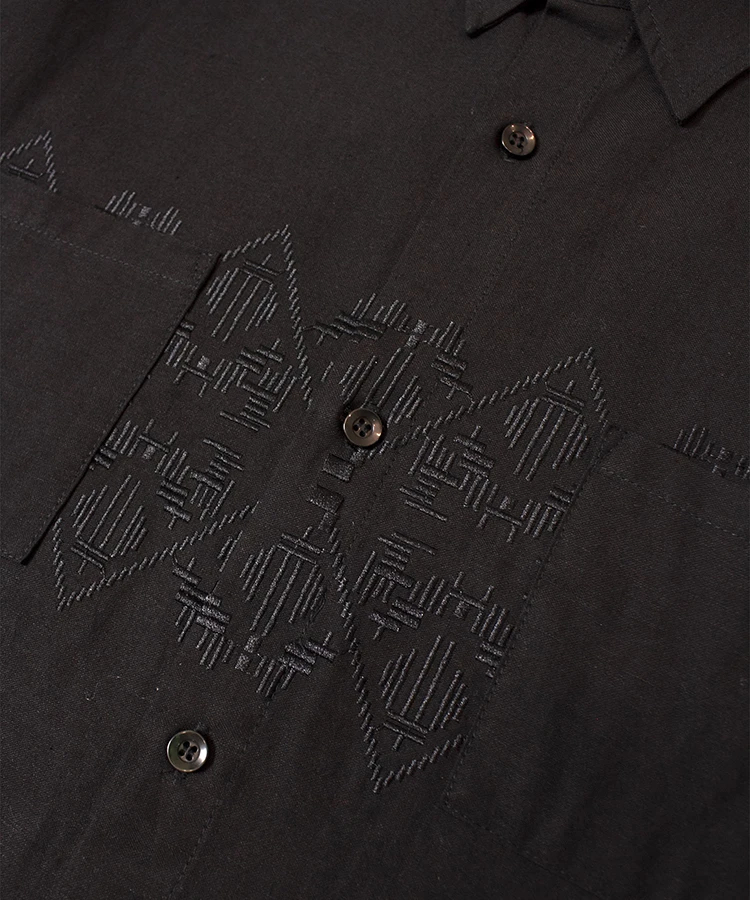 JACKROSE(ジャックローズ) |JE-LINEN 刺繍 RACE TAPE S/S SHIRT *セットアップ対応(MENS)