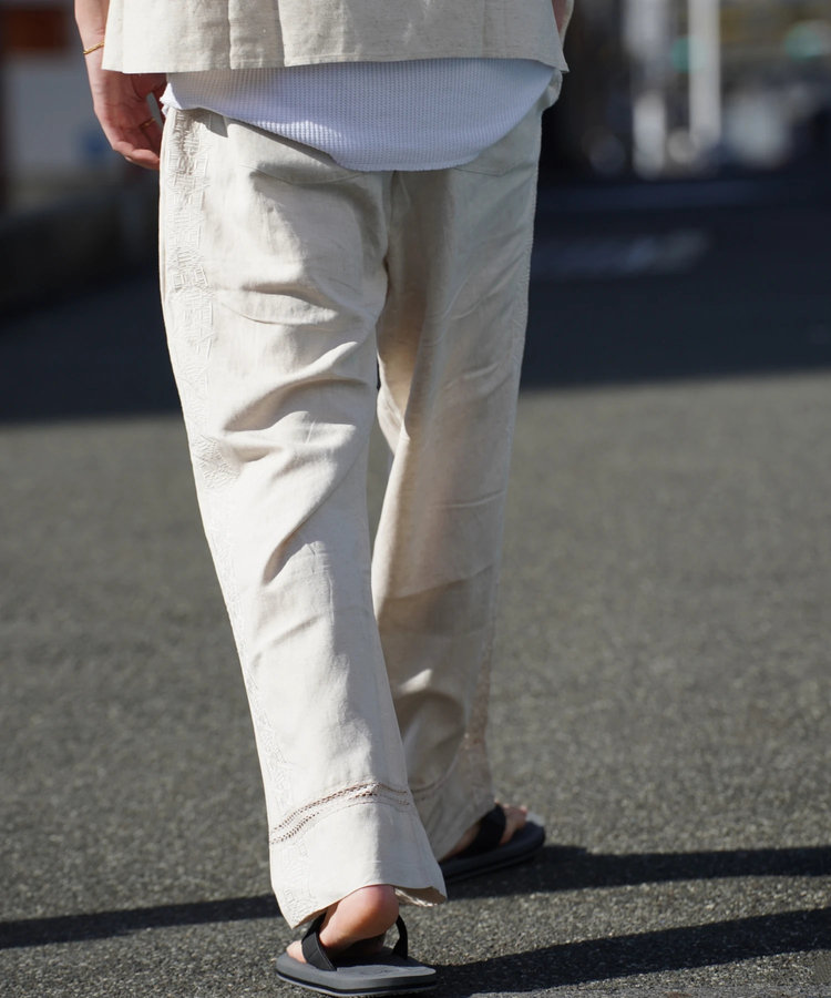 JACKROSE(ジャックローズ) |JE-LINEN 刺繍 RACE TAPE LINE PANTS *セットアップ対応(MENS)