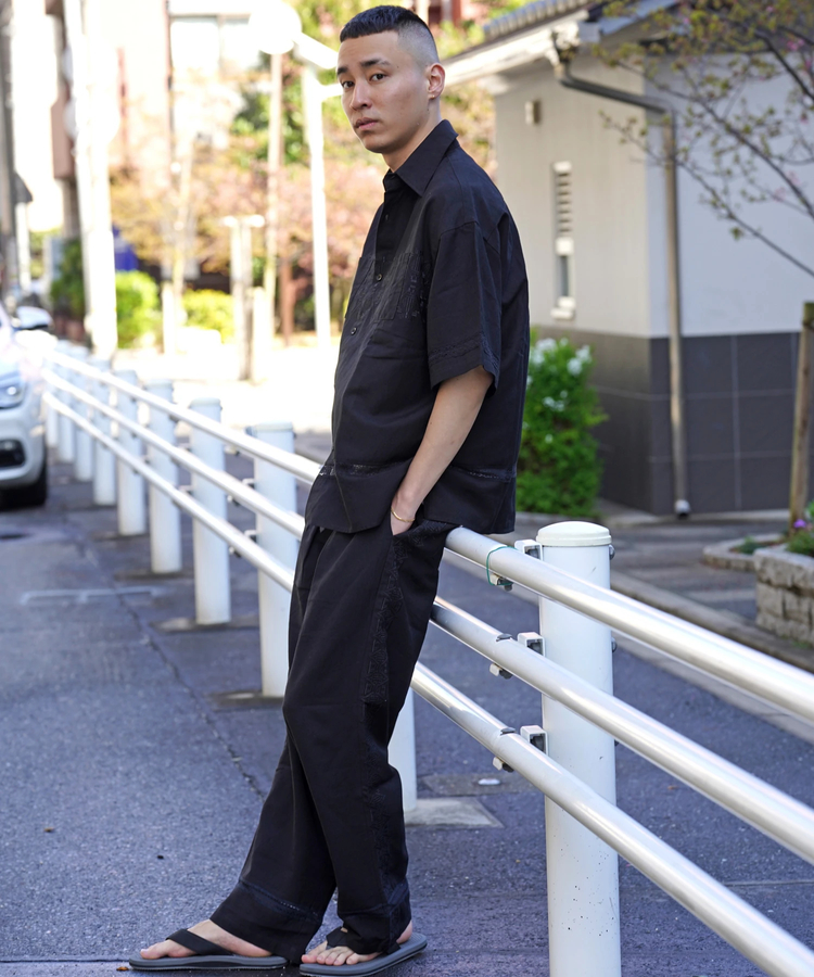 JACKROSE(ジャックローズ) |JE-LINEN 刺繍 RACE TAPE LINE PANTS *セットアップ対応(MENS)