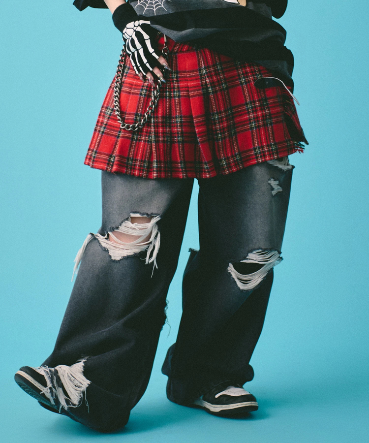 JACKROSE(ジャックローズ) |GALFY/ガルフィー G ロゴぼろぼろバギーデニム(MENS)