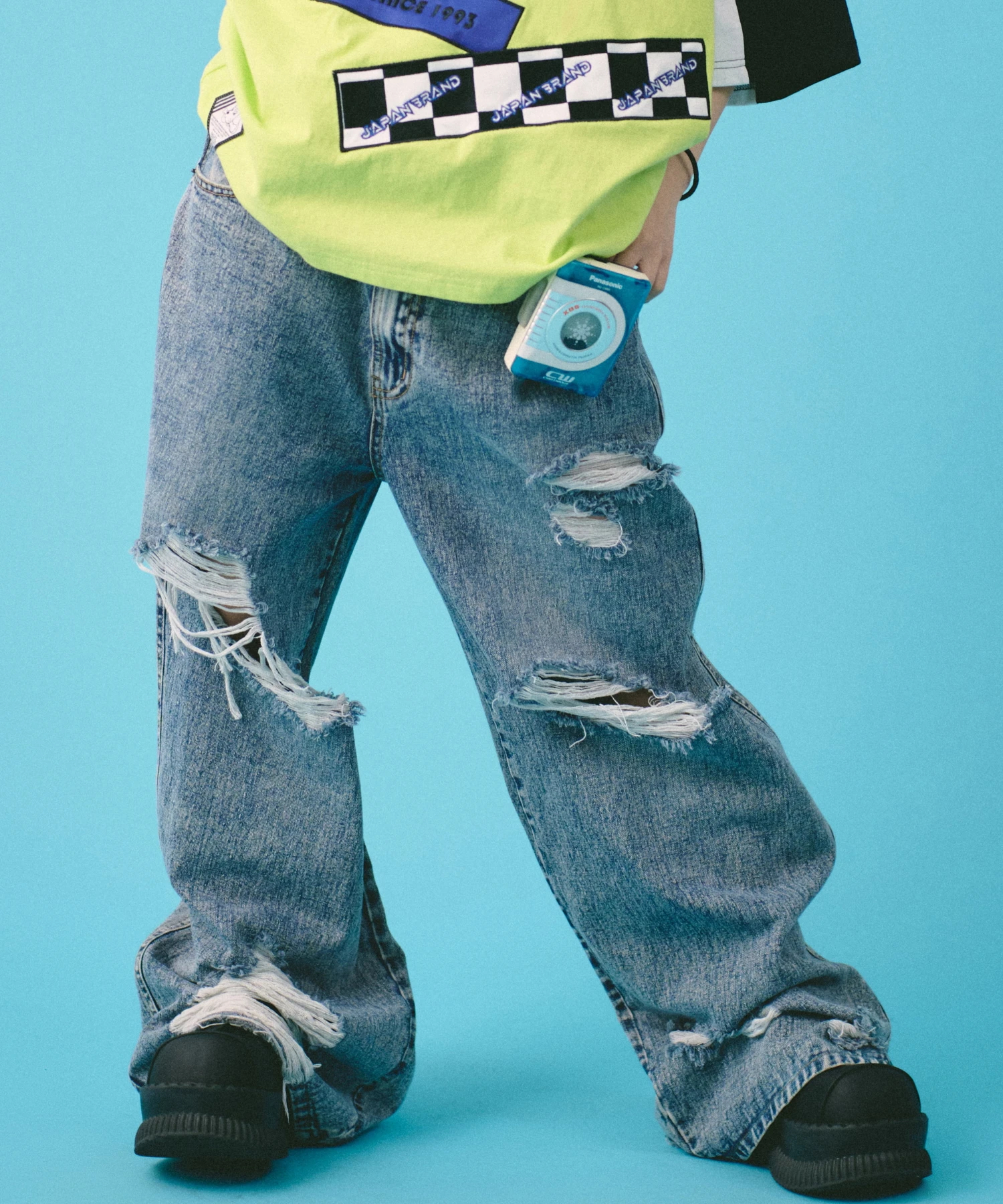 GALFY/ガルフィー G ロゴぼろぼろバギーデニム(MENS)｜ファッション 