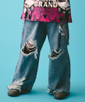 JACKROSE(ジャックローズ) |GALFY/ガルフィー G ロゴぼろぼろバギーデニム(MENS)