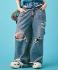 JACKROSE(ジャックローズ) |GALFY/ガルフィー G ロゴぼろぼろバギーデニム(MENS)