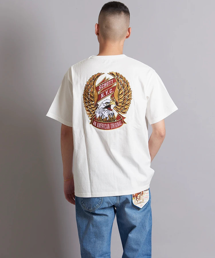 JACKROSE(ジャックローズ) |Schott/ショット EAGLE AND RIBBON EMB S/S T-SHIRTS(MENS)