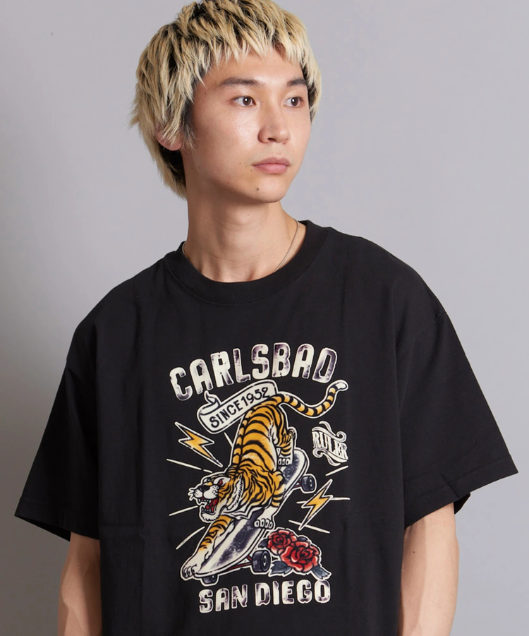 JACKROSE(ジャックローズ) |JE-TIGER&BUTTERFLY フロッキー半袖TEE(MENS)