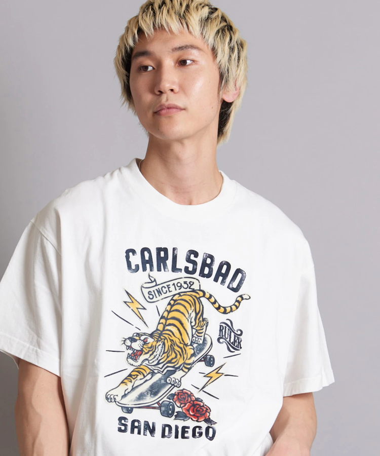 JACKROSE(ジャックローズ) |JE-TIGER&BUTTERFLY フロッキー半袖TEE(MENS)